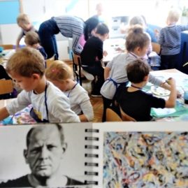 Action Painting z Jacksonem Pollockiem- warsztaty, Zabierzów 2018-foto